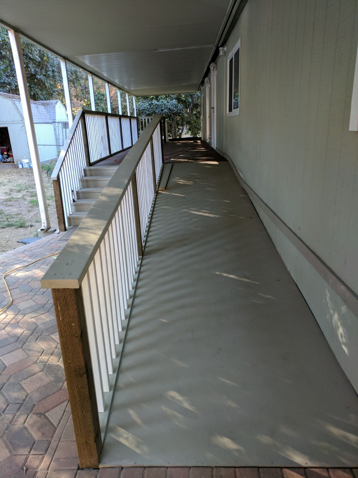 Outdoor ramp and stair railing installation